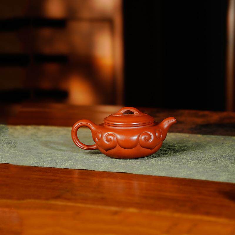 原矿朱泥如意仿古纯手工网孔中式泡茶壶功夫茶具320ml宜兴紫砂壶