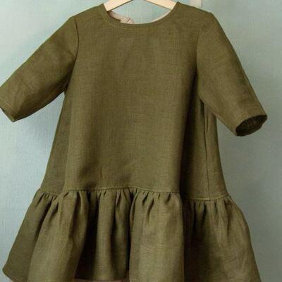 Rose style girls' linen color blocked eight quarter