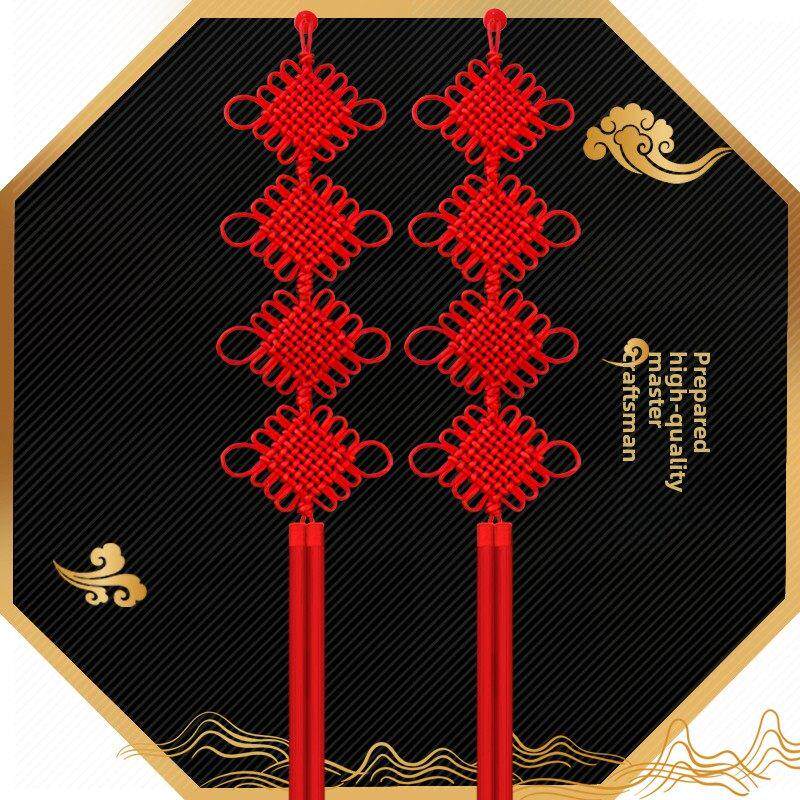 高档中国结挂件客厅电视背景墙两边对联装饰乔迁玄关入户门小挂件