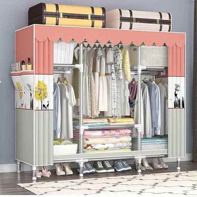简易见详情衣钢管粗加固加组装全架布衣柜出租房用收纳柜子家柜用