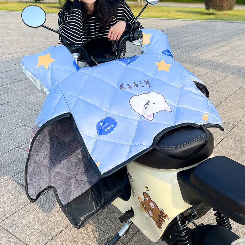 2023新款冬季电动车挡风被电瓶摩托车四季通用加绒加厚防水挡风罩