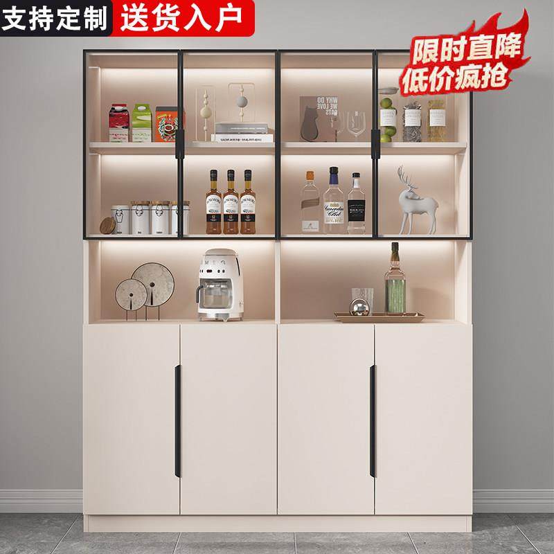餐柜靠墙一体高柜现代简约玻璃展示柜客厅酒柜家用收纳储物柜子,住宅家具,餐边柜,淘宝优惠券,粉丝福利购,淘宝优惠卷