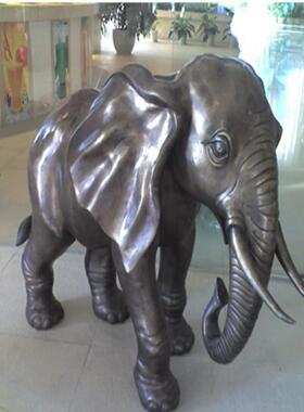 厂家生产大型铸铜大象 仿古铜大象 纯铜贴金大象
