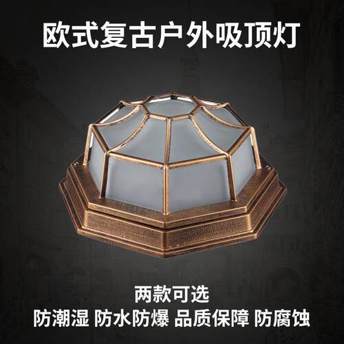 复古户外室外防水三防欧式美式防虫卫生间走廊阳台过道D吸顶灯