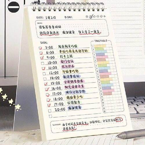 80Sheets Simple Planner Agenda Spiral Note Schedules