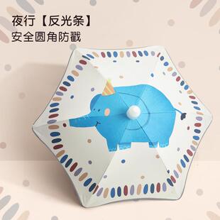 儿童雨伞安全圆角长柄伞男女孩小学生上学专用伞幼儿园卡通遮阳伞