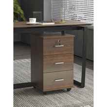 加高三抽移动文件柜65高实木带锁小柜子储物柜办公室桌下抽屉矮柜