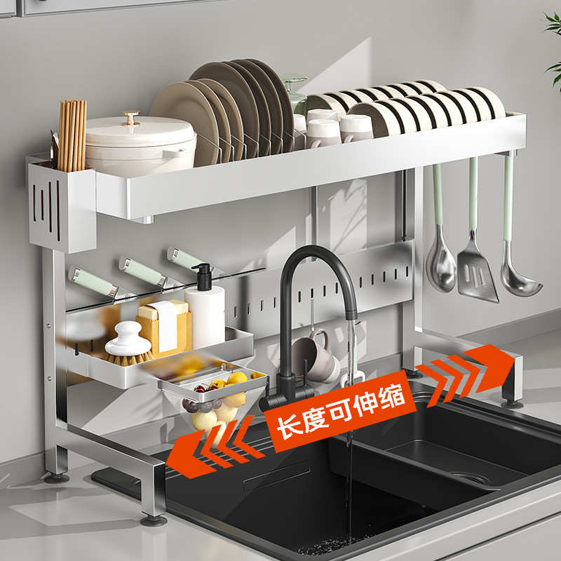 收纳架物碗碟沥水收纳架架架碗盘收纳伸缩碗碟架碗碟碗筷厨房置架
