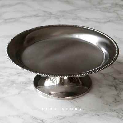 高档大利进口意年Motta不锈钢法式覆古茶歇新果盘蛋糕盘欧式水甜