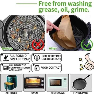 Large Square Air Fryer Paper Liners Disposable Parchment