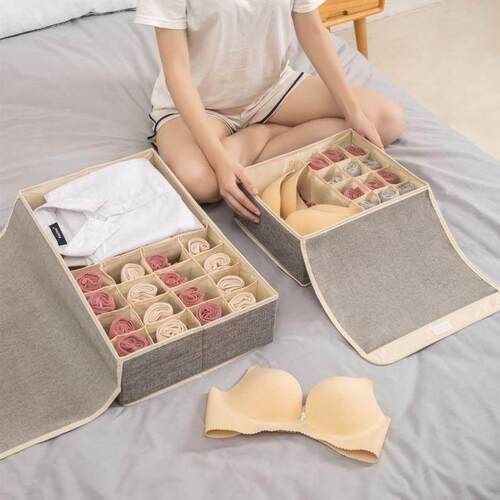Foldable Underwear Organizer Bra Tie Socks Clothes Storage