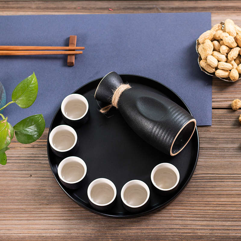 复古代酒壶烫酒器家用白酒清酒杯日式煮酒壶分酒器带半斤粗陶酒具