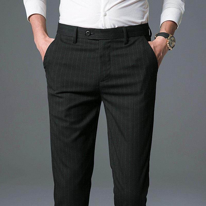 西裤男春季男裤男士竖条纹休闲裤修身长裤商务直筒西装裤子0119w,男装,西裤,淘宝优惠券,粉丝福利购,淘宝优惠卷