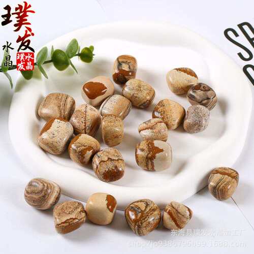天然图画石滚石 国画石大颗粒随形摆件 鱼缸石景观装饰
