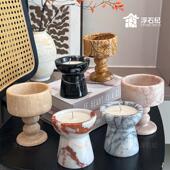 饰摆饰 浪漫氛围感装 70g花果调高级大理石香薰烛台欧式 覆古法式