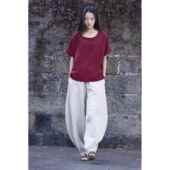 麻宽松长裤 女极棉式 练功秋裤 春亚麻灯笼裤 武术 高档新款 休闲裤 太裤