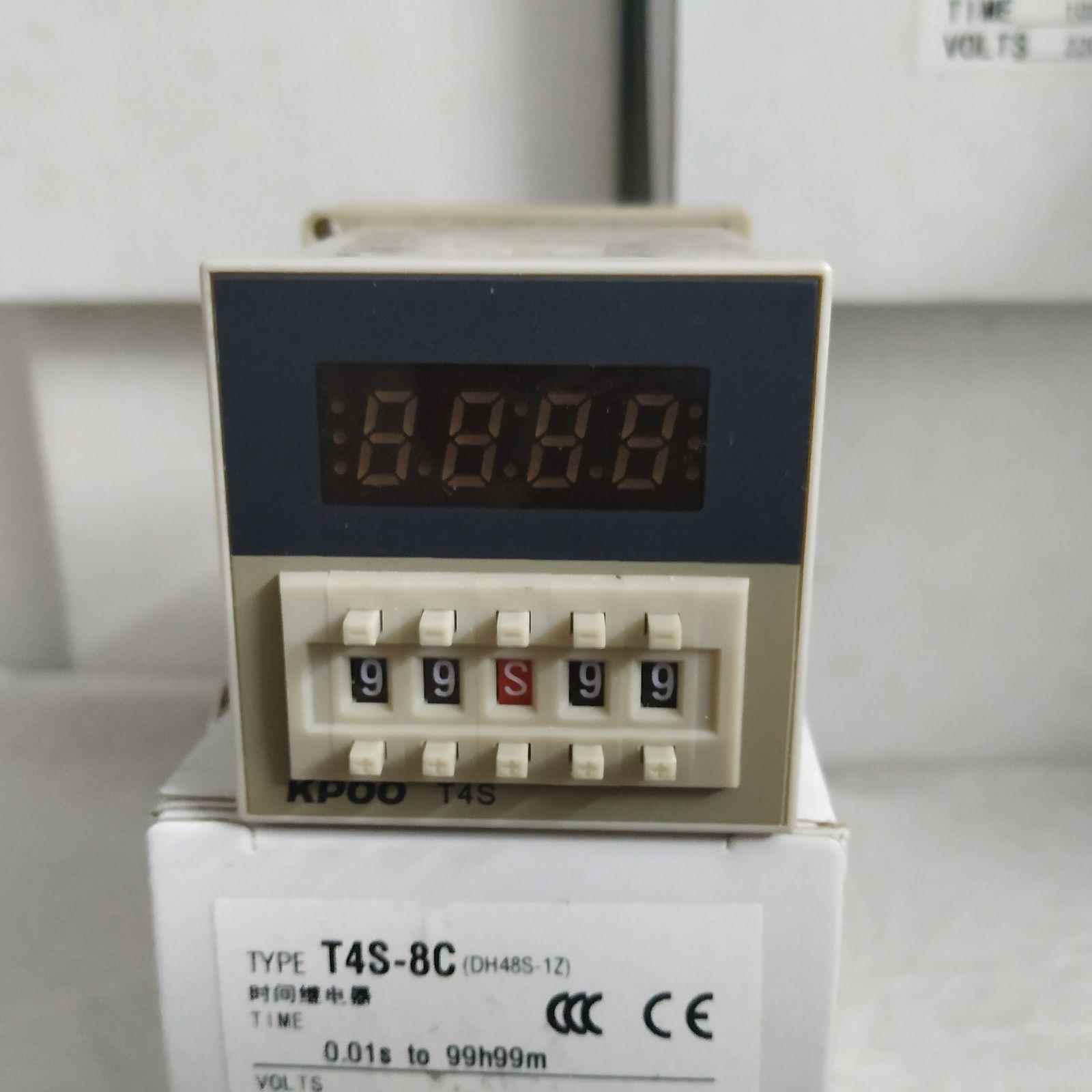 开普KPOO 单延时数显时间继电器T4S-8C (DH48S-1Z) 带暂停复位