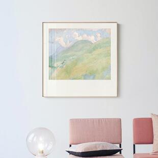 田宿园极简装画名原木风格板挂饰画客厅卧室样间玄C79关画卧室床