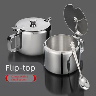 装辣椒酱的罐子饭店放油泼辣子的碗不锈钢带盖糖盅调料盐盅调料瓶