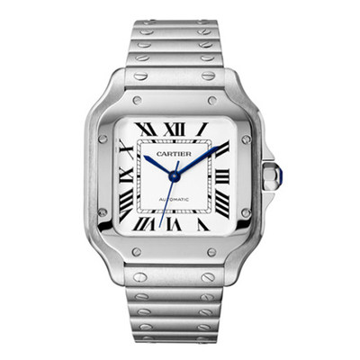 先鉴后发 98新卡地亚山度士WSSA0010（中号）自动机械男表正品