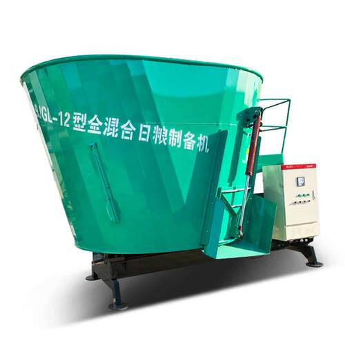 立式tmr饲草料混料机牧区用自走式混草机双轴搅碎秸秆麦秸粉搅机