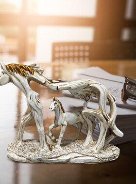 镂空风水树脂摆件奔马飞驰的马雕像工艺品书房骏马手工艺品