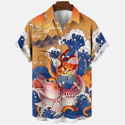 Men Ethnic Pattern Sleeve Shirt Boho Casual printed Floral