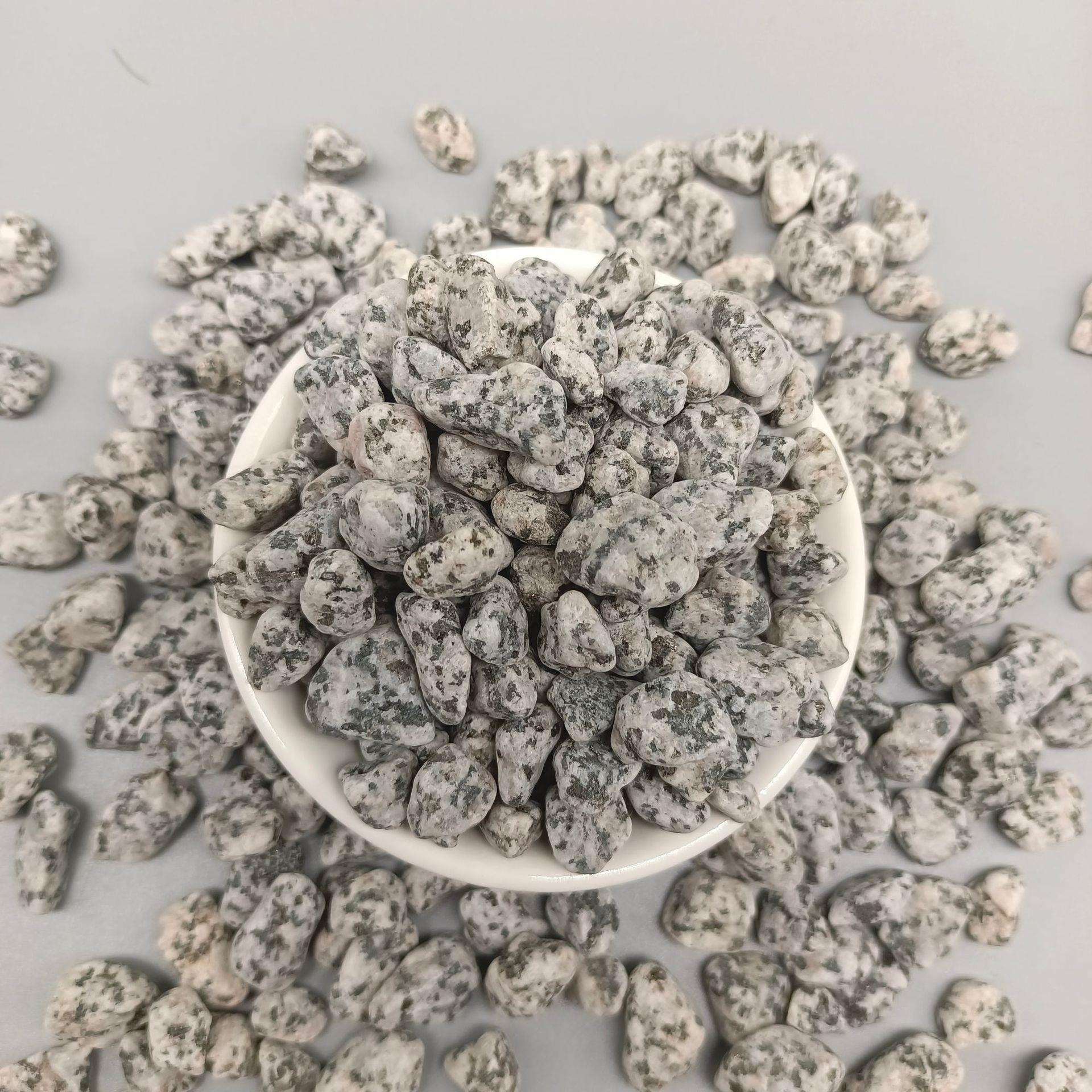 芝麻灰石子黑白点石子白麻砾石鹅卵石园林造景庭院铺路建筑景观用