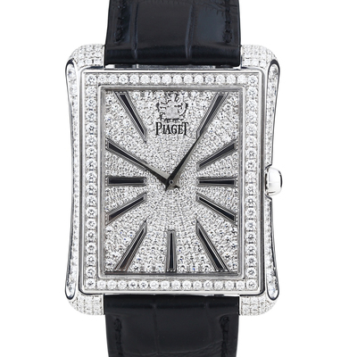 [9.8新]伯爵BLACK-TIE黑带原镶钻公价66万自动机械男表G0A33075