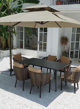 户桌椅组高合端室1432-2外庭院露天防水阳台休闲花园藤编外网红椅