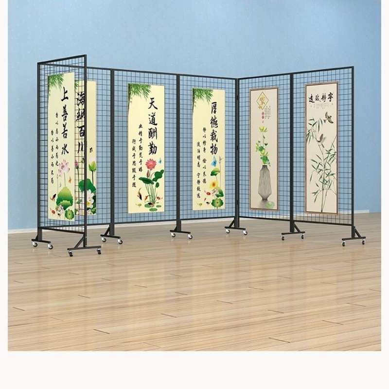折叠网格展示架画室画展幼儿园作品展示架书法展示展览铁艺展示架