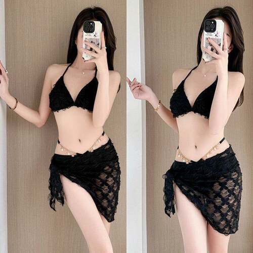 温泉分体泳衣新分割三件套比基尼比基尼韩国在悬挂炼纯粹的0920k