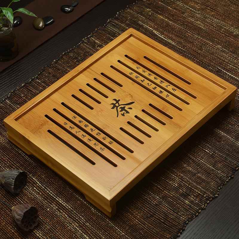 xyt功夫茶具竹茶盘竹制茶海茶台储水排水式茶托大号小号托盘
