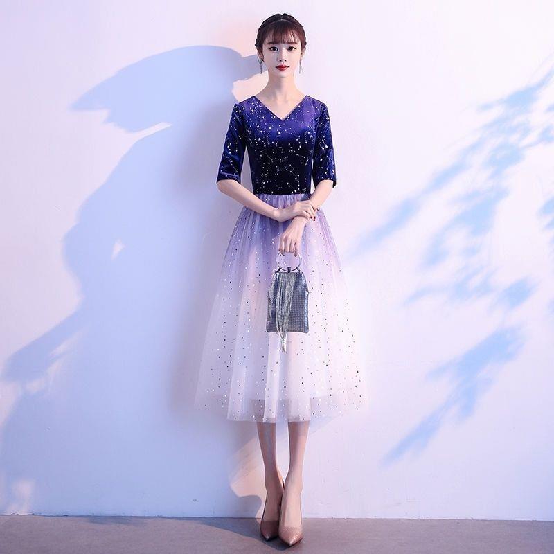 高档康塔塔演服装人女长裙学生合唱表团表服装红歌比赛演主持管弦