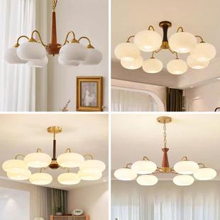 客厅吊灯复古法式 奶油风中古vintage卧室餐厅书房灯大气柿子灯具