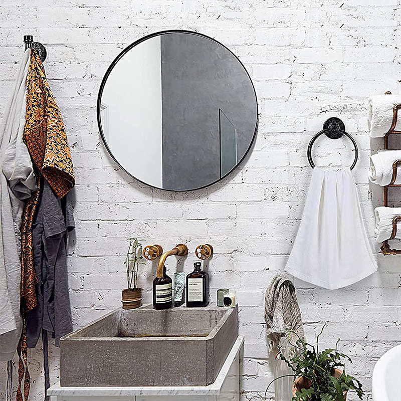 工业风浴室装饰墙架子壁挂式挂墙墙壁铁艺水管墙上置物架