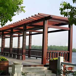 防腐木葡萄架实木廊架庭院凉亭花藤木质长廊车库户外花园木艺廊架