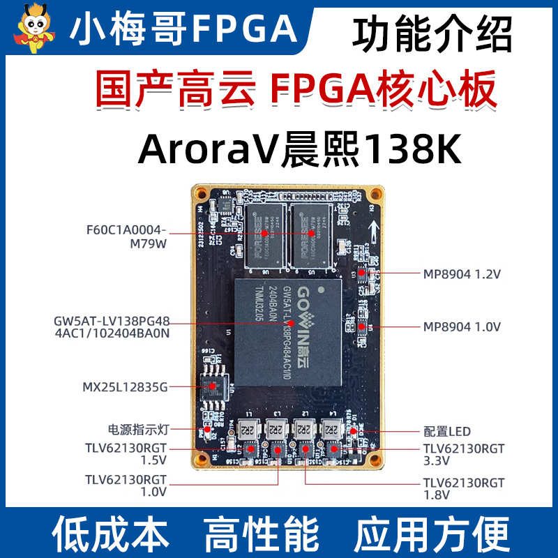 小梅哥高云FPGA核心板开发板AroraV晨熙138K GW5AT-138K