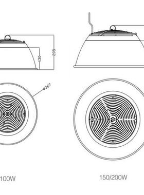 上海亚明 TP01b LED 工矿灯100W150W200W 220V白光厂房仓库高棚灯