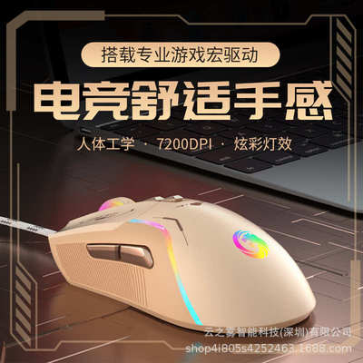 机甲风电竞鼠标 带宏驱动RGB炫光游戏专用电脑外设轻量级有线鼠标