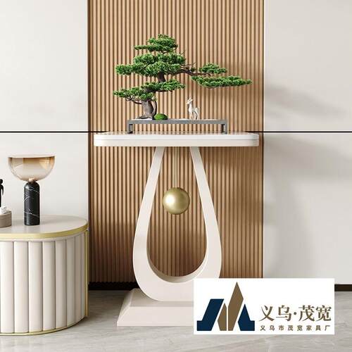 意式轻奢花架置物架北欧岩板花架子简约客厅沙发装饰架阳台花盆架