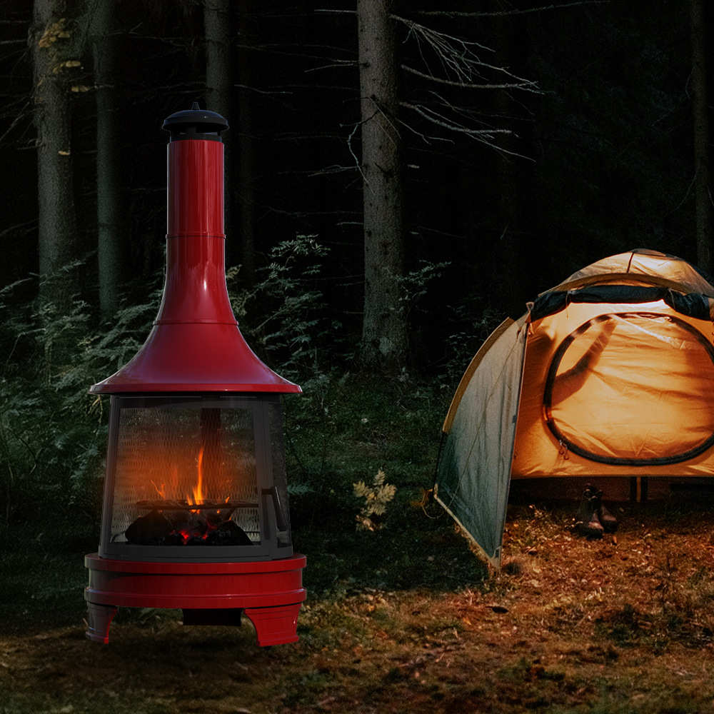 户外工匠取暖篝火烤火炉庭院家用复古烧烤架花园家庭木柴木炭民宿