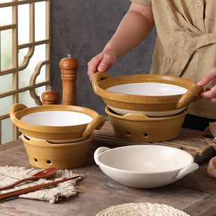 陶瓷酒精炉蜡烛小火锅商用耐高温干锅锅具保温锅仔家用饭店专用锅