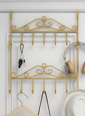 门后挂钩挂衣架卧室门上免打孔无痕门背式收纳置物衣服挂架衣帽钩