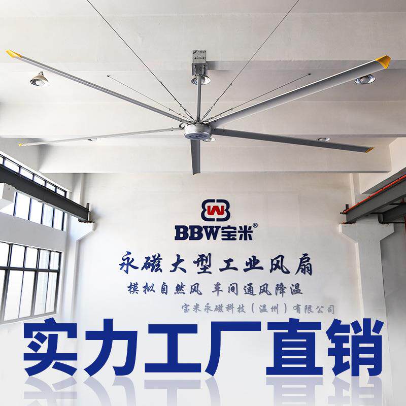 永磁大吊扇5米5工业大风扇厂房车间室内篮球场大面积覆盖降温