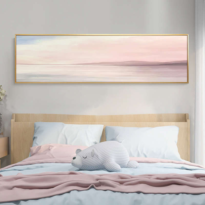 抽象艺术海景酒店床头装饰画横幅主人房客厅挂画现代简约卧室壁画