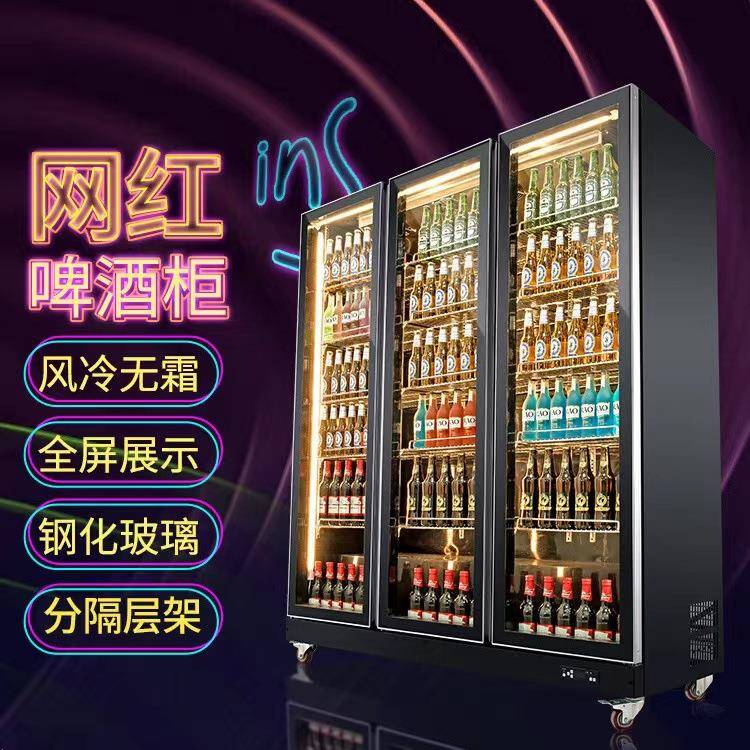 网红酒水柜商用冷藏冰柜酒吧保鲜冰柜啤酒饮料柜酒水展示柜冷藏柜