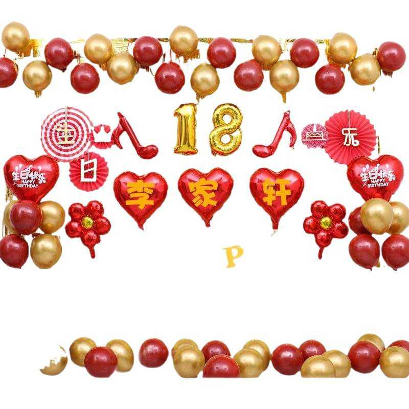 网红生日快乐气球派对布置男孩女孩18岁礼场景装饰用品背景墙其他,节庆用品/礼品,吊顶纱幔,淘宝优惠券,粉丝福利购,淘宝优惠卷