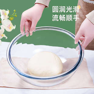 61K3玻璃和面盆家用带盖微波炉耐高温沙拉碗透明玻璃碗耐热碗大号