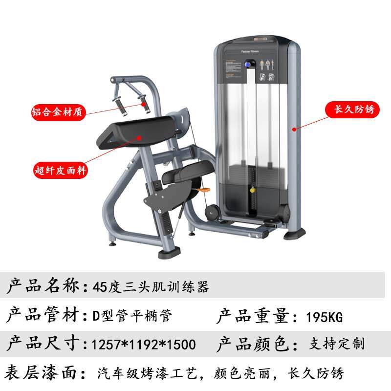 胸部推举直臂夹胸训练器健身房专用屈伸练习器45度三头肌训练器